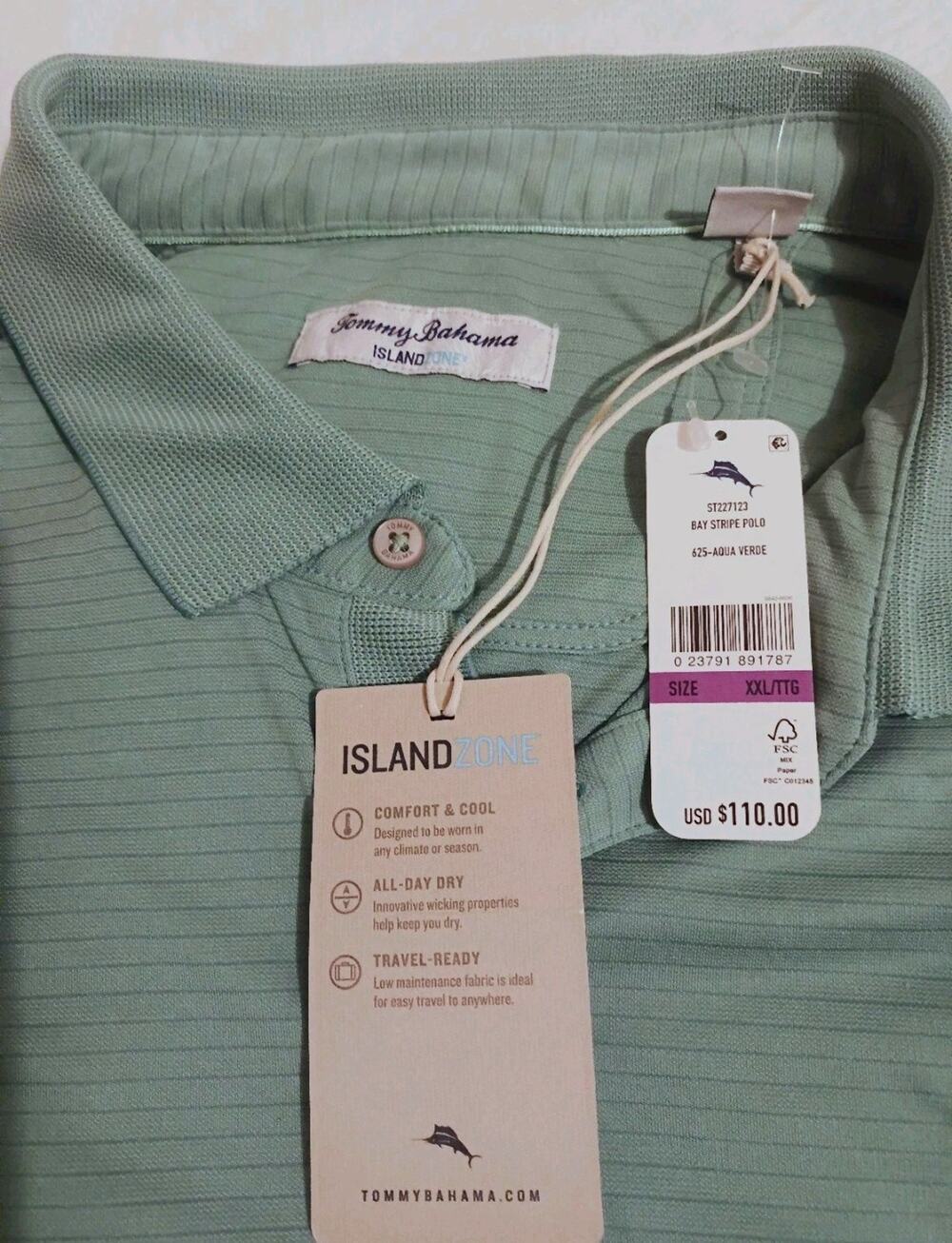 NWT Tommy Bahama Mens XXL IslandZone Polo Shirt Golf Travel Resortwear Coastal